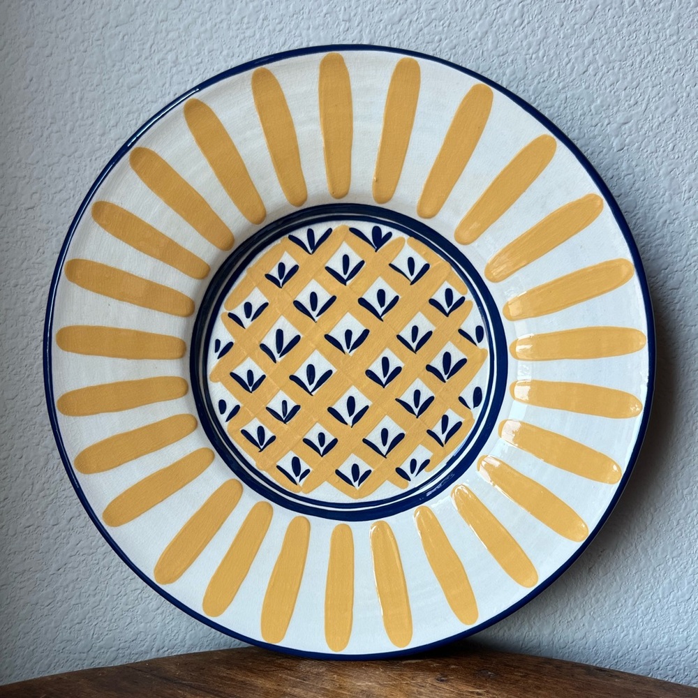 Jill Woodruff Manos Pottery Terracotta Bowl Platter 14”